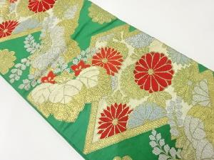 アンティーク　松皮菱に菊桐模様織出し袋帯（材料）